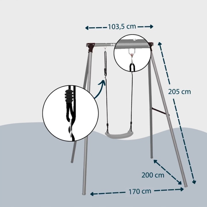 Hudora 03927 Zdjęcie produktu - HUSTAWKA metalowa HUDORA plac zabaw Material dominujacy metal