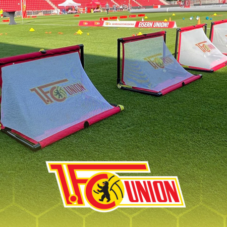 Bramka piłkarska BazookaGoal 120x75 cm z nadrukiem logo na siatce (zestaw - 4 szt.)