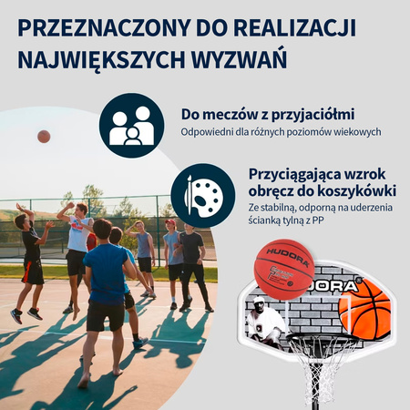 Kosz do koszykówki przenośny z regulacją wysokości Hudora Stand XXL 305