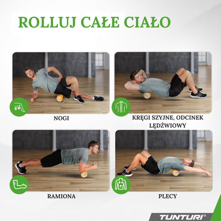 ROLLER WAŁEK DO MASAŻU 33CM TUNTURI, POMARAŃCZOWY
