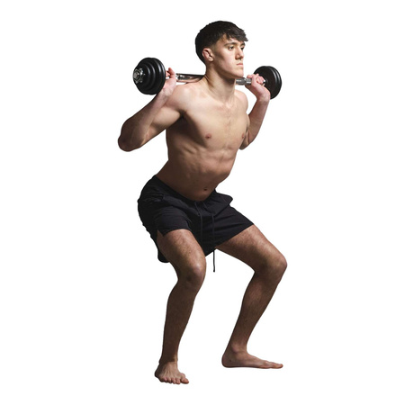 ZESTAW TUNTURI: ŁAWKA + SZTANGA + HANTLE 3W1 20KG