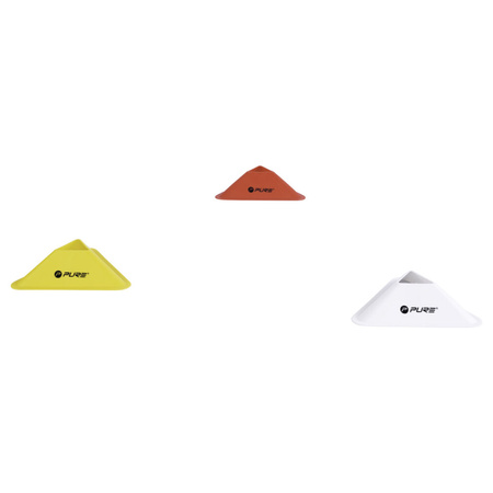 Pachołki treningowe P2I Triangle Cones Set white/red/yellow (20 szt. )