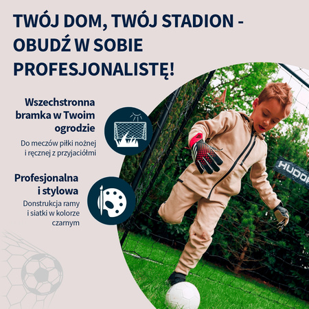 BRAMKA PIŁKARSKA HUDORA SOCCER GOAL SOLID 25 213x152 CM z matą celności (zestaw - 2 szt.)