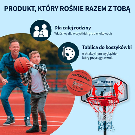 Kosz do koszykówki przenośny z regulacją wysokości Hudora ALL STARS 205