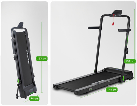 BIEŻNIA ELEKTRYCZNA WALKINGPAD SKŁADANA TUNTURI CARDIO FIT T10 BLUETOOTH