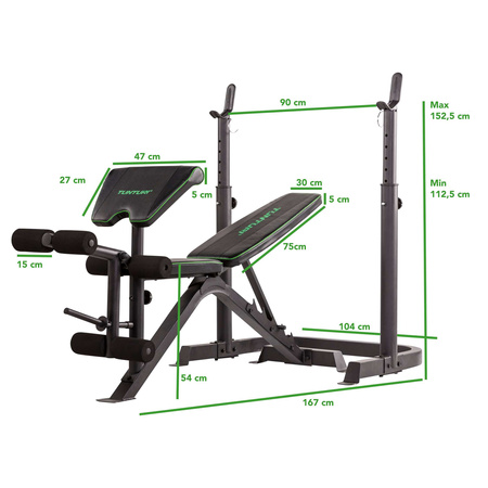 Domowa siłownia Tunturi (Zestaw - Ławka + gryf + obciążenie 115 kg)