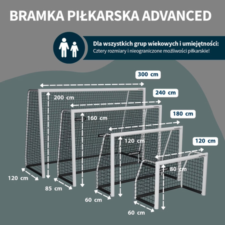 BRAMKA PIŁKARSKA HUDORA ADVANCED 120x80 CM OUTLET