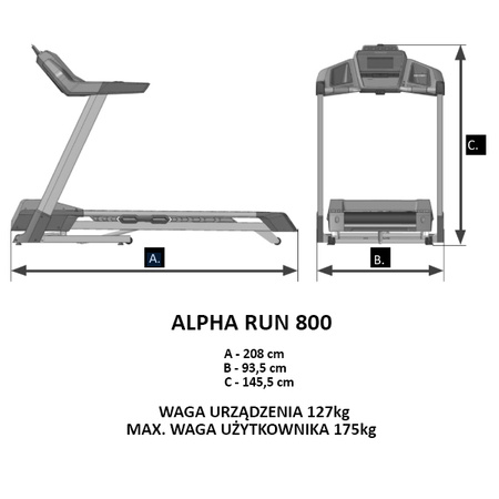 Bieżnia elektryczna KETTLER ALPHA RUN 800 OUTLET #Klasa A-