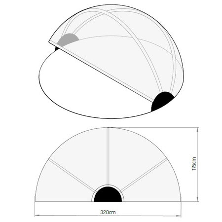 Kopuła składany dach do basenu stelażowego EXIT 300 cm