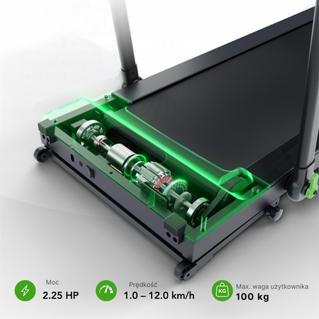 BIEŻNIA ELEKTRYCZNA WALKINGPAD SKŁADANA TUNTURI CARDIO FIT T10 BLUETOOTH