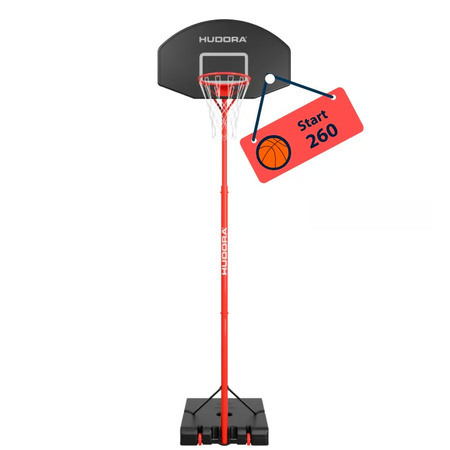 KOSZ DO KOSZYKÓWKI PRZENOŚNY Z REGULACJĄ WYSOKOŚCI HUDORA START BASKETBALL STAND 260