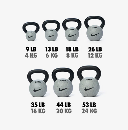 KETTLEBELL NIKE RUBBER COATED (WOLF GREY) - 12 KG