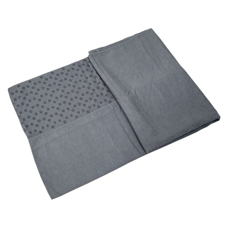 RĘCZNIK DO JOGI ANTYPOŚLIZGOWY Z TORBĄ - TUNTURI YOGA TOWEL GREY WITH CARRY BAG
