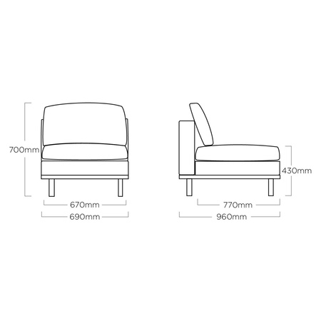 Fotel moduł środkowy KETTLER EGO MODULAR (0105339-7200)