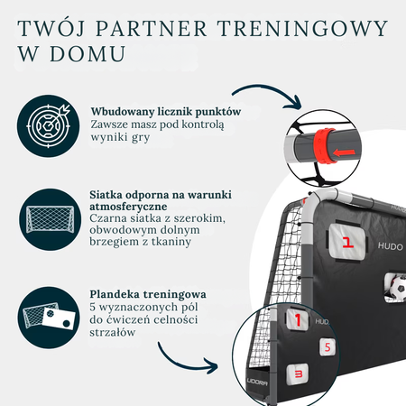 BRAMKA DO PIŁKI NOŻNEJ HUDORA ROCO 3X2 M Z PLANDEKĄ TRENINGOWĄ