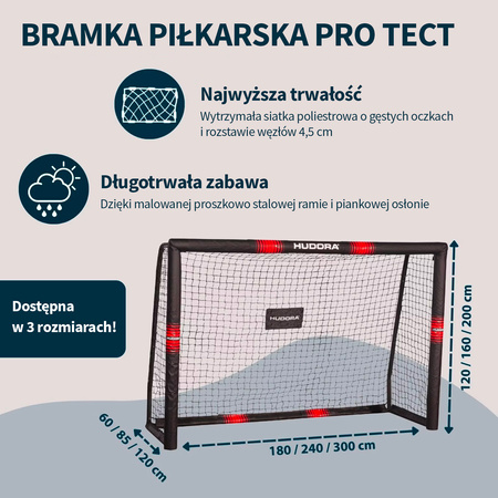 Bramka piłkarska Hudora Pro Tect 240x160 cm (zestaw - 2 szt.)