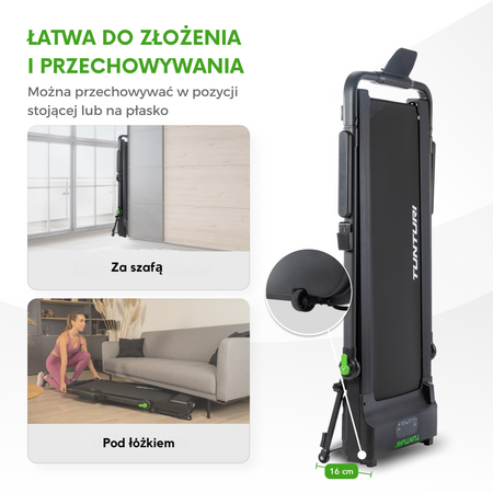 BIEŻNIA ELEKTRYCZNA WALKINGPAD SKŁADANA TUNTURI CARDIO FIT T10 BLUETOOTH