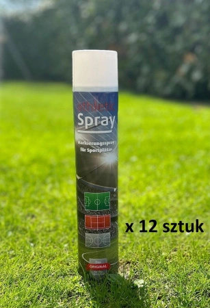  Farba do wózka do malowania linii boiska SPORTPOLAND Spray 750 ml (ZESTAW 12 szt.)
