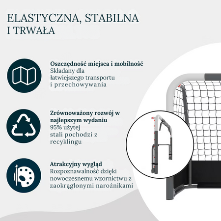 BRAMKA DO PIŁKI NOŻNEJ HUDORA ROCO 3X2 M Z PLANDEKĄ TRENINGOWĄ