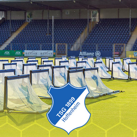 Bramka piłkarska BazookaGoal 120x75 cm z nadrukiem logo na siatce (zestaw - 4 szt.)