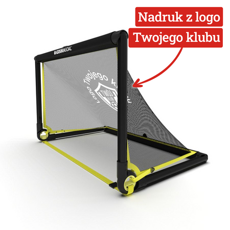 Bramka piłkarska BazookaGoal 120x75 cm z nadrukiem logo na siatce (zestaw - 4 szt.)