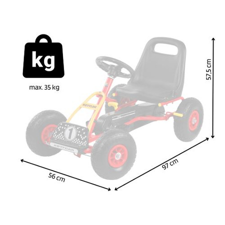 GOKART KETTLER KETTCAR RETRO CZERWONY