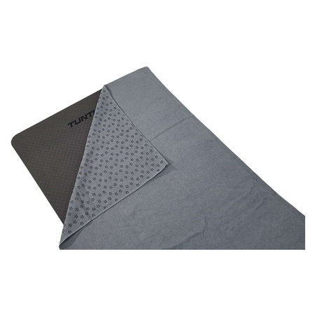 RĘCZNIK DO JOGI ANTYPOŚLIZGOWY Z TORBĄ - TUNTURI YOGA TOWEL GREY WITH CARRY BAG