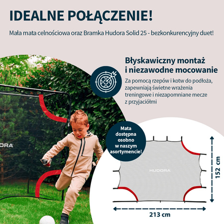 BRAMKA PIŁKARSKA HUDORA SOCCER GOAL SOLID 25 213x152 CM z matą celności (zestaw - 2 szt.)