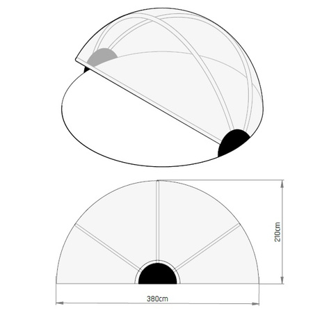 Kopuła składany dach do basenu stelażowego EXIT 360 cm