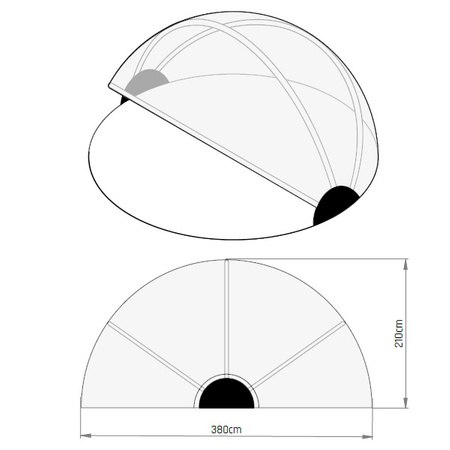 Kopuła składany dach do basenu stelażowego EXIT 360 cm OUTLET