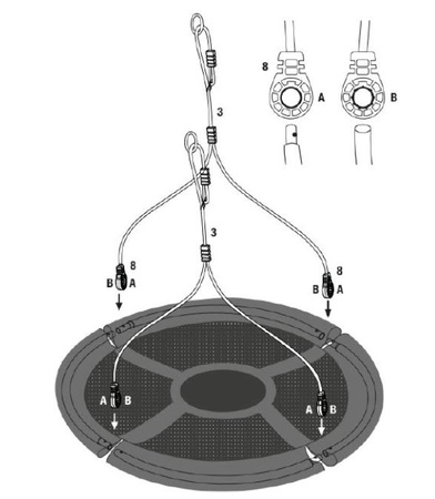 Huśtawka gniazdo z namiotem Hudora Nest Swing Heart 110 cm (72153)