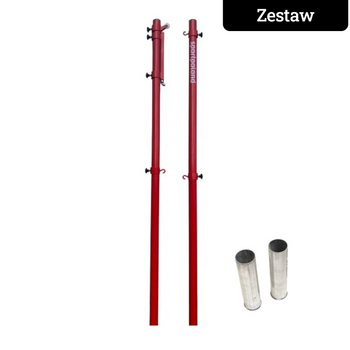 Słupki do siatkówki stalowe wielofunkcyjne + tuleje (zestaw)