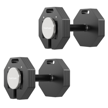 ZESTAW 2 HANTLI REGULOWANYCH TUNTURI RAPID ADJUSTABLE DUMBBELL - 20 KG