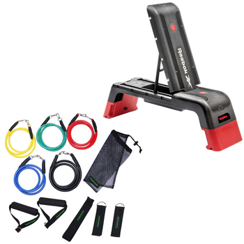 ZESTAW FITNESS: ŁAWKA I STEP 2w1 REEBOK + GUMY TUNTURI